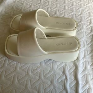 EETTARO Women's Platform Sandals Square Toe Block Heel